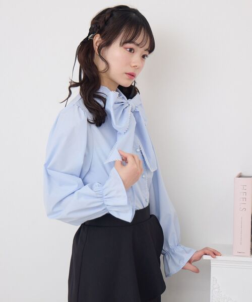 ems excite(エムズエキサイト)の「ピコレースボウタイBL(シャツ/ブラウス・レディース・ブルー/ホワイト/ライトグレー・FREE)」の21枚目の写真