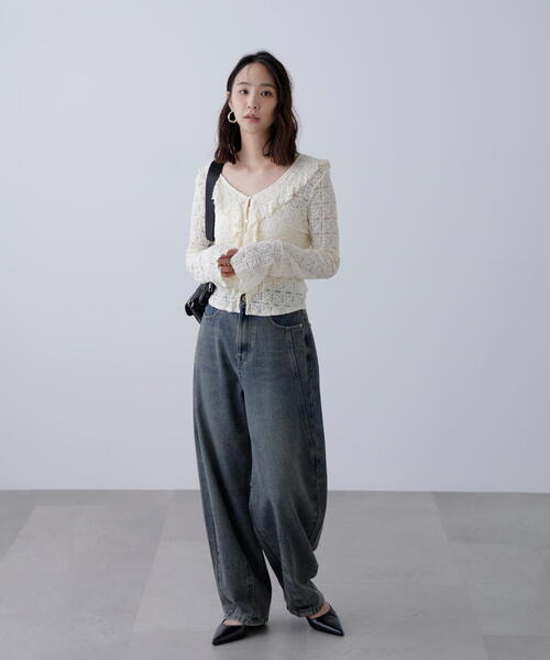 FREE'S MART(フリーズマート)の「◆レースラッフルカットソーブラウス(シャツ/ブラウス・レディース・ホワイト/レッド/ブラック・FREE)」の7枚目の写真