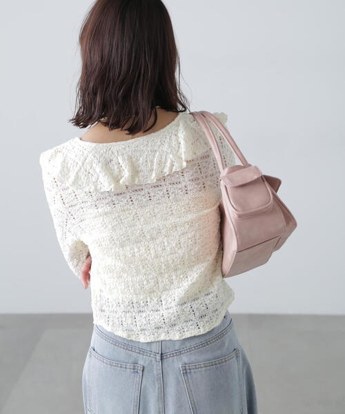 FREE'S MART(フリーズマート)の「◆レースラッフルカットソーブラウス(シャツ/ブラウス・レディース・ホワイト/レッド/ブラック・FREE)」の13枚目の写真