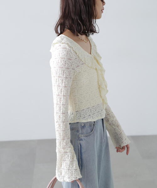 FREE'S MART(フリーズマート)の「◆レースラッフルカットソーブラウス(シャツ/ブラウス・レディース・ホワイト/レッド/ブラック・FREE)」の16枚目の写真