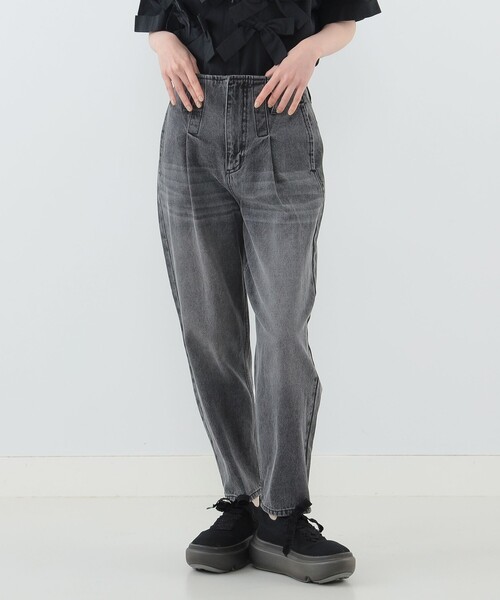 CAROLINA GLASER（カロリナ グレイサー）の「テーパードシルエット デニム パンツ（デニムパンツ・レディース・ブラック/インディゴブルー・SMALL/MEDIUM）」の7枚目の写真