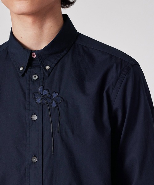 PS Paul Smith(ピーエスポールスミス)の「"Flower Embroidery" カジュアルシャツ / 152300 599RE(シャツ/ブラウス・メンズ・ホワイト/ネイビー・LARGE/X-LARGE/SMALL/MEDIUM)」の10枚目の写真