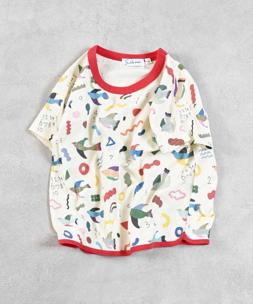 MARKEY'S(マーキーズ)の「Subikiawa/別注 総柄Tシャツ【セットアップ可能】(セットアップ・キッズ・オフホワイト/ブラック・110/100/90/130/80/120)」の1枚目の写真