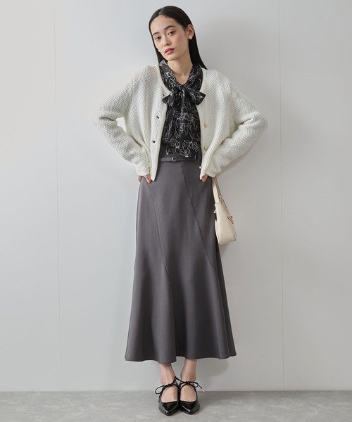 VIS（ビス）の「エスカルゴ切替マーメイドスカート（スカート・レディース・チャコールグレー/ベージュ/ネイビー・S/M）」の4枚目の写真