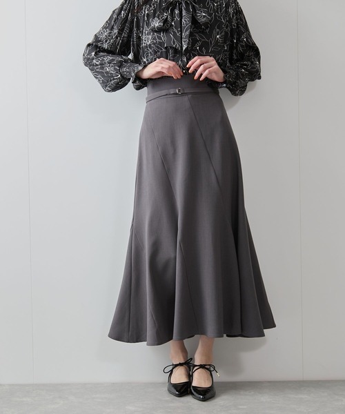 VIS（ビス）の「エスカルゴ切替マーメイドスカート（スカート・レディース・チャコールグレー/ベージュ/ネイビー・S/M）」の7枚目の写真