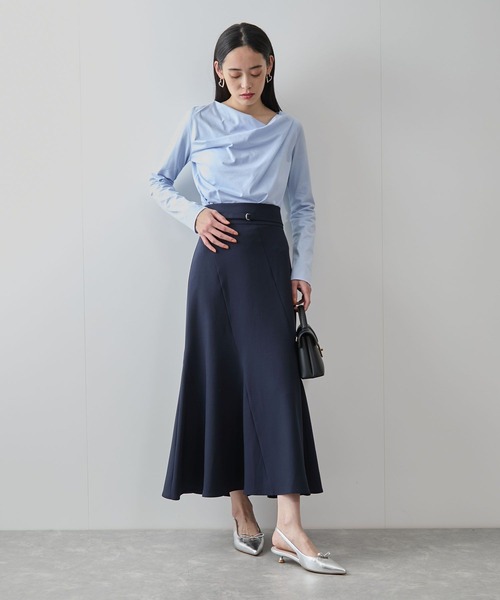 VIS（ビス）の「エスカルゴ切替マーメイドスカート（スカート・レディース・チャコールグレー/ベージュ/ネイビー・S/M）」の9枚目の写真