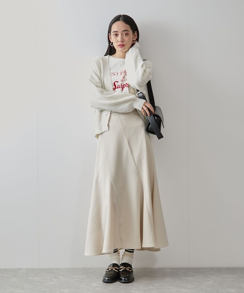 VIS（ビス）の「エスカルゴ切替マーメイドスカート（スカート・レディース・チャコールグレー/ベージュ/ネイビー・S/M）」の13枚目の写真