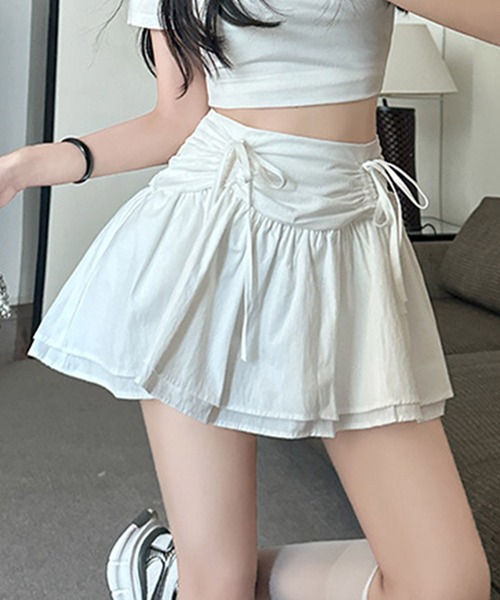 Jasmine Grandiflorum（ジャスミングランディフローラム）の「【Jasmine】シャーリングリボンフレアミニスカート (SS)（スカート・レディース・ホワイト/ブラック・MEDIUM/SMALL）」の11枚目の写真