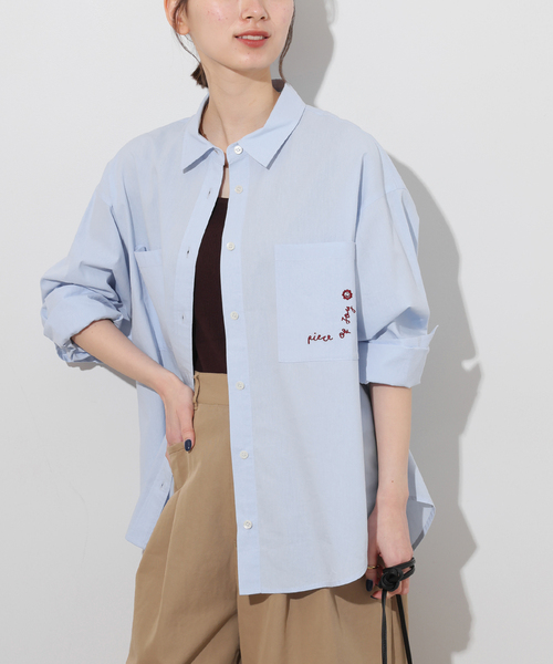 スカラ刺繍コットンシャツ JOURNAL STANDARD relume セール】【Lar×relume】 刺繍シャツ（シャツ/ブラウス