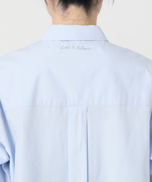 Lar×relume 刺繍シャツ　青 セール】【Lar×relume】 刺繍シャツ（シャツ/ブラウス