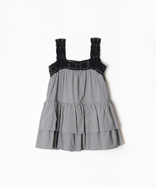 HOLIDAY（ホリデイ）の「KUMA LACE GINGHAM CHECK VOLUME MINI DRESS