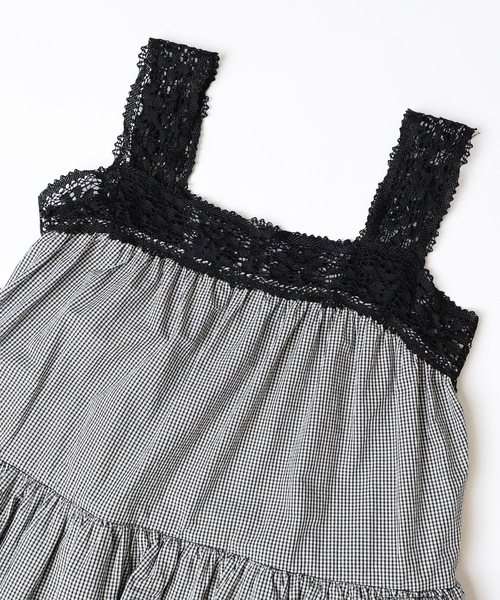 HOLIDAY（ホリデイ）の「KUMA LACE GINGHAM CHECK VOLUME MINI DRESS