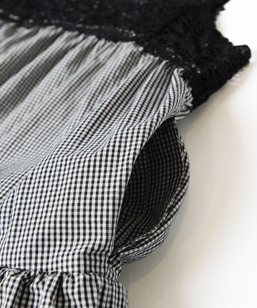 HOLIDAY（ホリデイ）の「KUMA LACE GINGHAM CHECK VOLUME MINI DRESS
