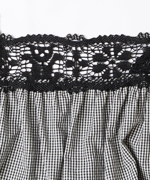HOLIDAY（ホリデイ）の「KUMA LACE GINGHAM CHECK VOLUME MINI DRESS