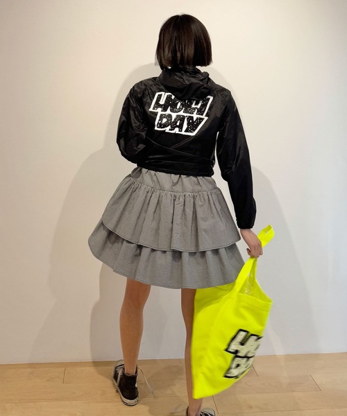 HOLIDAY（ホリデイ）の「KUMA LACE GINGHAM CHECK VOLUME MINI DRESS