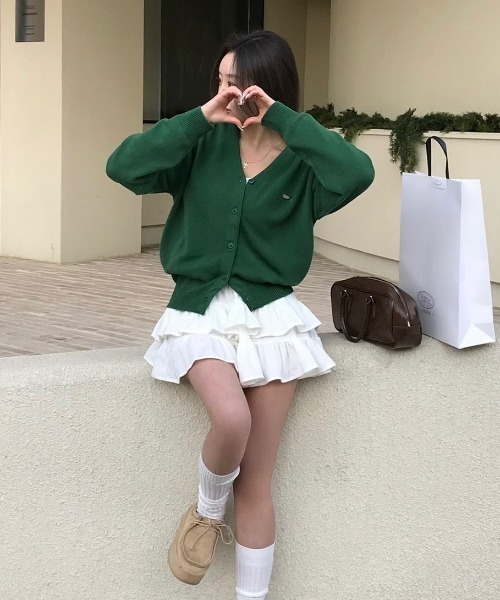 BEIDELLI（ベイデリー）の「[BELLIDE MADE] マーリンペンダントVネックカーディガン（カーディガン/ボレロ・レディース・グリーン/ネイビー/グレー/ブラック/アイボリー・FREE）」の7枚目の写真