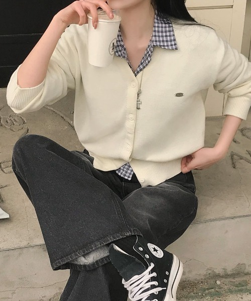 BEIDELLI（ベイデリー）の「[BELLIDE MADE] マーリンペンダントVネックカーディガン（カーディガン/ボレロ・レディース・グリーン/ネイビー/グレー/ブラック/アイボリー・FREE）」の19枚目の写真