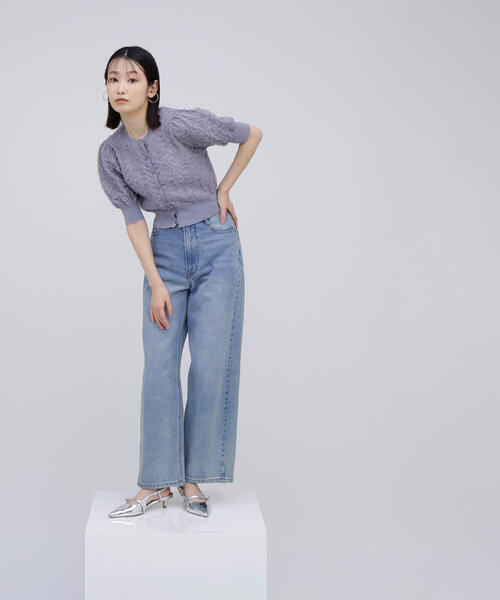 NATURAL BEAUTY BASIC（ナチュラルビューティーベーシック）の「◇【BLANC】シアージャガードクロップドカーディガン（カーディガン/ボレロ・レディース・グレー/ピンク/オフホワイト・FREE）」の6枚目の写真