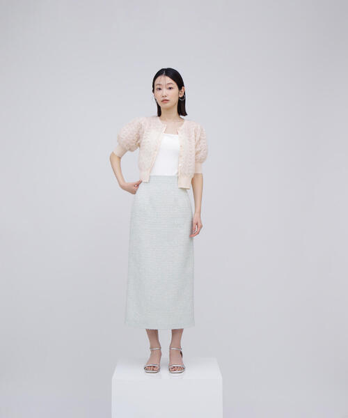 NATURAL BEAUTY BASIC（ナチュラルビューティーベーシック）の「◇【BLANC】シアージャガードクロップドカーディガン（カーディガン/ボレロ・レディース・グレー/ピンク/オフホワイト・FREE）」の11枚目の写真