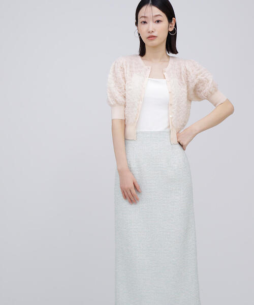 NATURAL BEAUTY BASIC（ナチュラルビューティーベーシック）の「◇【BLANC】シアージャガードクロップドカーディガン（カーディガン/ボレロ・レディース・グレー/ピンク/オフホワイト・FREE）」の14枚目の写真
