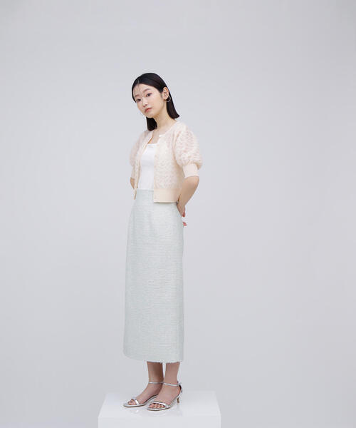 NATURAL BEAUTY BASIC（ナチュラルビューティーベーシック）の「◇【BLANC】シアージャガードクロップドカーディガン（カーディガン/ボレロ・レディース・グレー/ピンク/オフホワイト・FREE）」の15枚目の写真