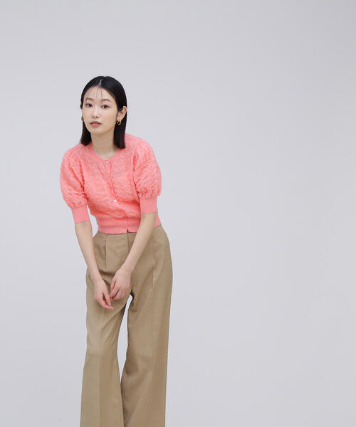 NATURAL BEAUTY BASIC（ナチュラルビューティーベーシック）の「◇【BLANC】シアージャガードクロップドカーディガン（カーディガン/ボレロ・レディース・グレー/ピンク/オフホワイト・FREE）」の20枚目の写真