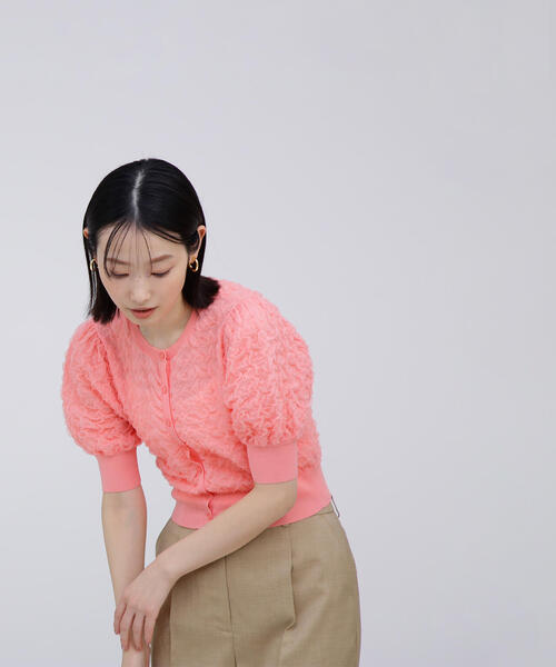 NATURAL BEAUTY BASIC（ナチュラルビューティーベーシック）の「◇【BLANC】シアージャガードクロップドカーディガン（カーディガン/ボレロ・レディース・グレー/ピンク/オフホワイト・FREE）」の21枚目の写真