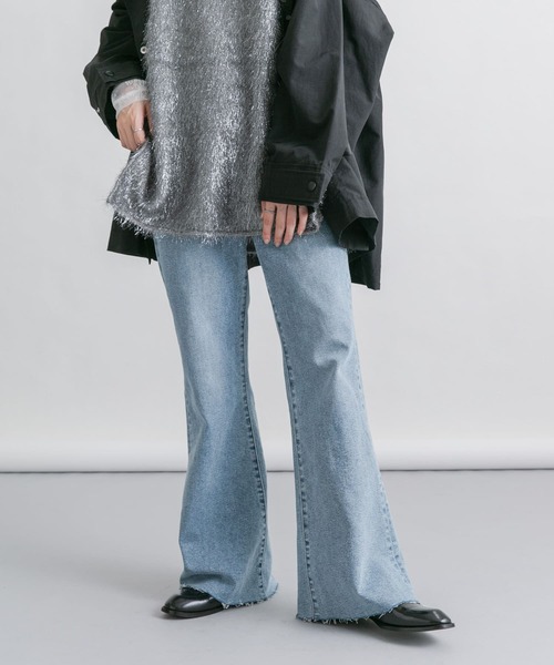 セール】『34サイズ/低身長向けも展開』ストレッチフレアデニム