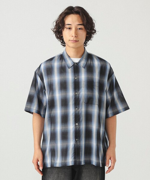 BEAMS（ビームス）の「オンブレ チェック ルーズ シャツ（シャツ/ブラウス・メンズ・ブルー/ブラック・S/M/L/XL）」の9枚目の写真