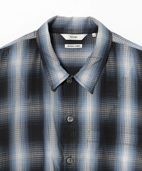 BEAMS（ビームス）の「オンブレ チェック ルーズ シャツ（シャツ/ブラウス・メンズ・ブルー/ブラック・S/M/L/XL）」の11枚目の写真