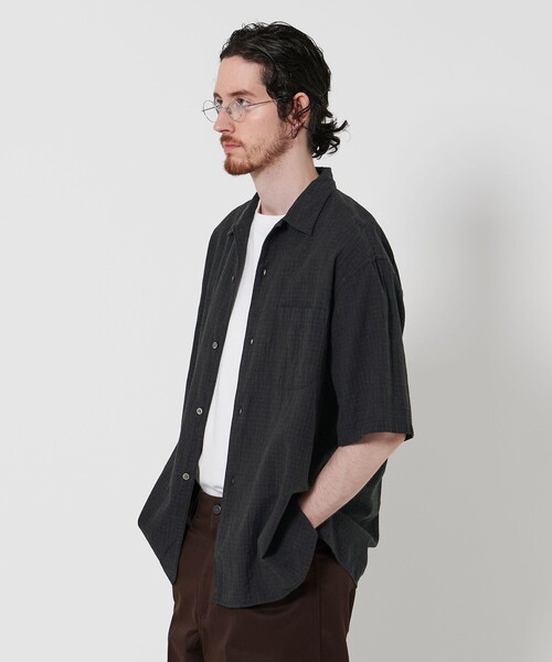 ✨極美品✨スティーブンアラン チェックシャツ半袖 ブラック XLサイズ Steven Alan> C/L ブレンド チェック ALINE LOOSE CASUAL BOX