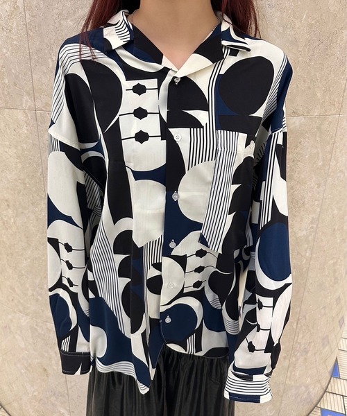 INTERPLAY（インタープレイ）の「【INTERPLAY】Open Collar Over Size Shirt【4：Pattern】-2（シャツ/ブラウス・メンズ・ベージュ系/ピンク系その他2/ネイビー系/ホワイト系/ピンク系その他・FREE）」の7枚目の写真