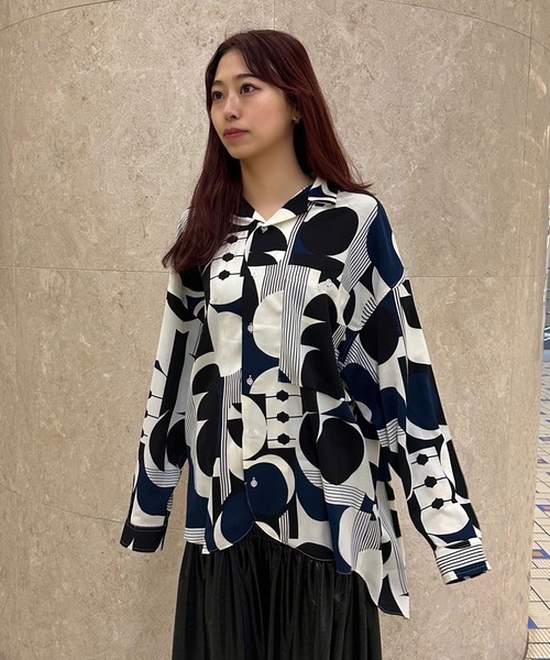 INTERPLAY（インタープレイ）の「【INTERPLAY】Open Collar Over Size Shirt【4：Pattern】-2（シャツ/ブラウス・メンズ・ベージュ系/ピンク系その他2/ネイビー系/ホワイト系/ピンク系その他・FREE）」の10枚目の写真