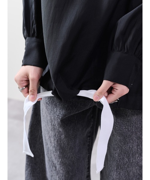 DOLLUPOOPS（ドールアップウップス）の「テープ配色シアーフーディートップス（パーカー・レディース・ブラック/ライトベージュ・38）」の14枚目の写真