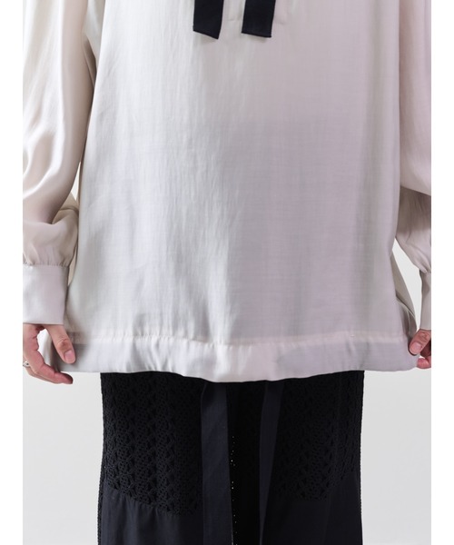 DOLLUPOOPS（ドールアップウップス）の「テープ配色シアーフーディートップス（パーカー・レディース・ブラック/ライトベージュ・38）」の22枚目の写真