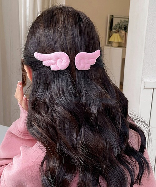 Nia(ニア)の「Nia(ニア)/2setエンジェルヘアピン(ヘアピン・レディース・ホワイト/ピンク・FREE)」の2枚目の写真