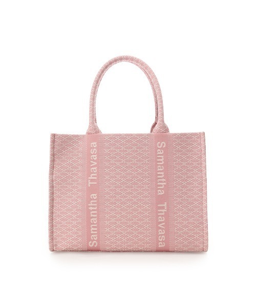 【Samantha Thavasa】ステッチワークジャガードトートバッグ ST Jacquard トートバッグ(FREE ブラック): Samantha Thavasa