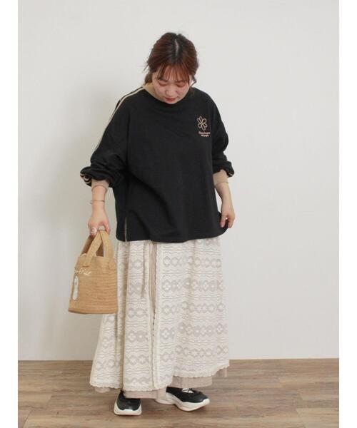 Samansa Mos2（サマンサ モスモス）の「ドッグ刺繍カゴバッグ（ハンドバッグ・レディース・オフホワイト/ブラウン・F）」の4枚目の写真