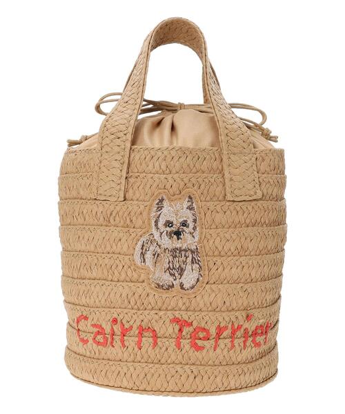 Samansa Mos2（サマンサ モスモス）の「ドッグ刺繍カゴバッグ（ハンドバッグ・レディース・オフホワイト/ブラウン・F）」の9枚目の写真