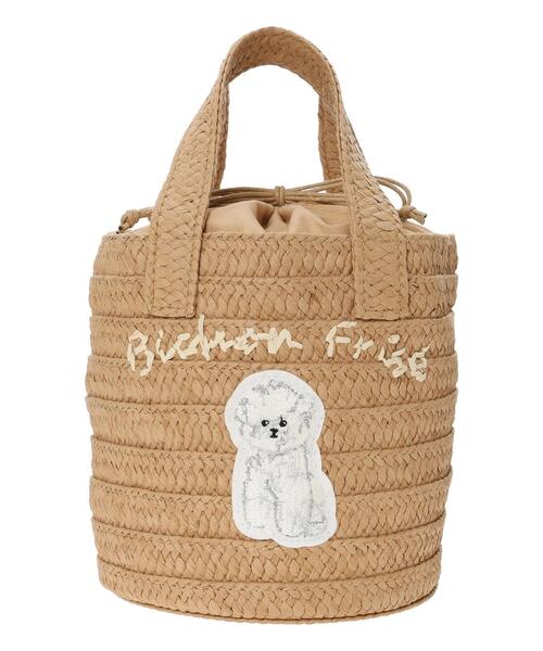 Samansa Mos2（サマンサ モスモス）の「ドッグ刺繍カゴバッグ（ハンドバッグ・レディース・オフホワイト/ブラウン・F）」の10枚目の写真
