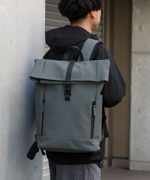 VitaFelice（ヴィータフェリーチェ）の「ユニセックス撥水リュック 大きめ 大容量 バックパック 通勤バッグ リュックサック A4 通勤通学 デイバッグ タウンユース（バックパック/リュック・メンズ・グレー/ブラック・FREE）」の2枚目の写真
