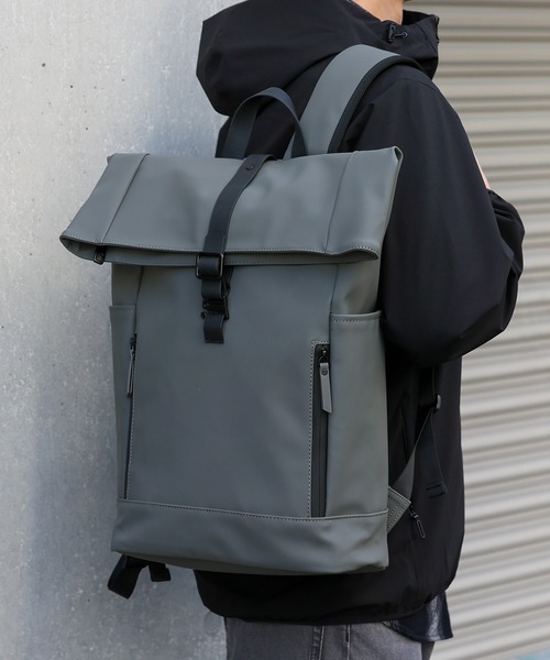 VitaFelice（ヴィータフェリーチェ）の「ユニセックス撥水リュック 大きめ 大容量 バックパック 通勤バッグ リュックサック A4 通勤通学 デイバッグ タウンユース（バックパック/リュック・メンズ・グレー/ブラック・FREE）」の15枚目の写真
