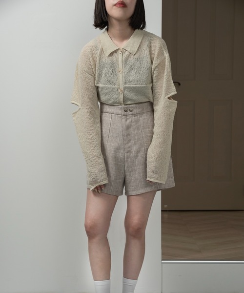 lawgy（ラウジー）の「tweed like short pants / ツイードライクショートパンツ（その他パンツ・レディース・ホワイト/ベージュ・FREE）」の5枚目の写真