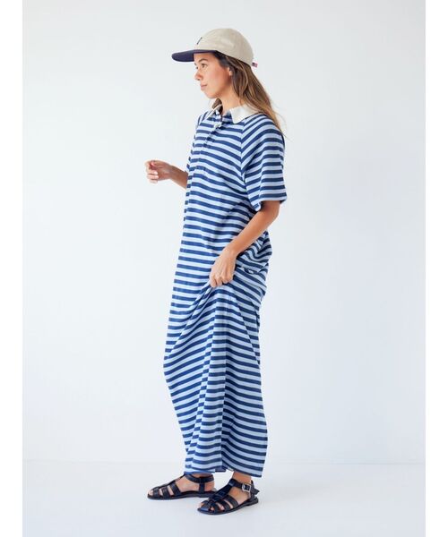 Ungrid（アングリッド）の「ビッグシルエットボーダーワンピース（ワンピース・レディース・ブルー/オレンジ・FREE）」の4枚目の写真