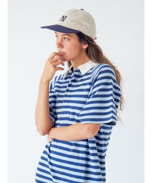 Ungrid（アングリッド）の「ビッグシルエットボーダーワンピース（ワンピース・レディース・ブルー/オレンジ・FREE）」の6枚目の写真