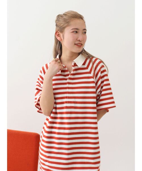 Ungrid（アングリッド）の「ビッグシルエットボーダーワンピース（ワンピース・レディース・ブルー/オレンジ・FREE）」の8枚目の写真