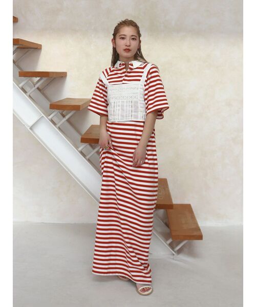 Ungrid（アングリッド）の「ビッグシルエットボーダーワンピース（ワンピース・レディース・ブルー/オレンジ・FREE）」の9枚目の写真