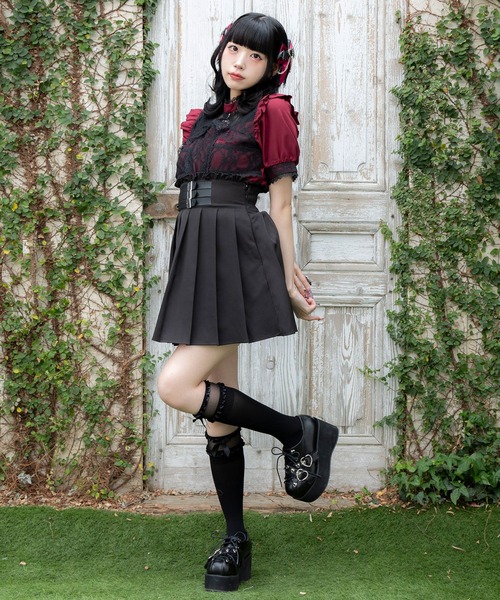 DearMyLove（ディアマイラブ）の「ハートクロスフリルベルト厚底パンプス（パンプス・レディース・ブラック・22.5cm/23cm/23.5cm/24cm/24.5cm/25cm/25.5cm）」の8枚目の写真