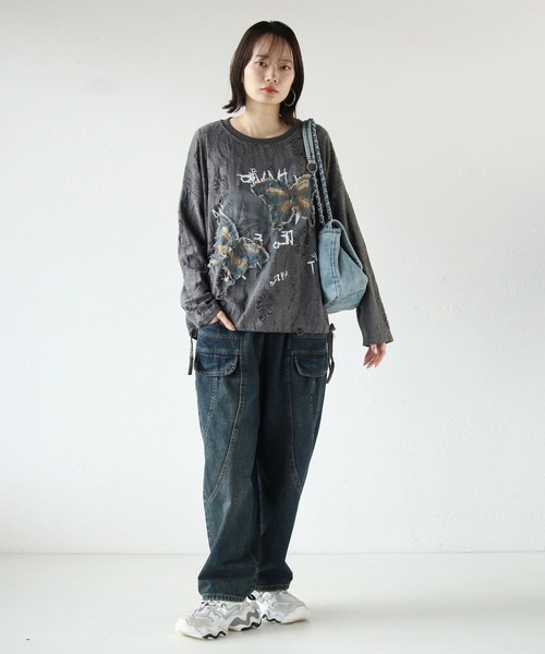 OTONA（オトナ）の「ダメージトップス（Tシャツ/カットソー・レディース・グレー・FREE）」の11枚目の写真
