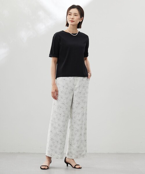 J.PRESS Ladies(J.プレス レディス)の「【洗える】フライスジャージー カットソー(Tシャツ/カットソー・レディース・ブラック系/ふじ色系/ホワイト系・SMALL)」の6枚目の写真